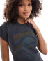 Wrangler shrunken band print t-shirt in faded black