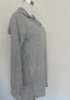 Style & Co Women's V Neck Hoodie Ribbed panels Long Sleeve Sweater Gray S