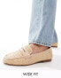 ASOS DESIGN Wide Fit Maddox raffia slim loafer in natural