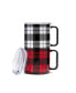 Stackable Plaid Insulated Coffee Mugs, Set of 2