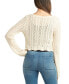 Juniors' Bell-Sleeve Crocheted Tie-Front Cardigan