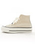 Converse Lift Hi trainers with chunky laces in cream