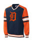 Men's Navy Detroit Tigers Yardline V-Neck Pullover Windbreaker