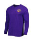 Men's Heathered Purple Phoenix Suns Left Chest Henley Raglan Long Sleeve T-shirt