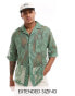 ASOS DESIGN short sleeve relaxed revere lace shirt in sage green