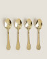 Pack of dessert spoons with decorative engraving (pack of 4)