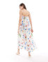 & Other Stories double strap midaxi dress in bright floral print