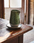 Green stoneware milk jug