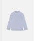 Little Girls Super Soft Brushed Mock Neck Top Light Blue - Toddler|Child