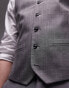 Topman textured suit waistcoat in grey