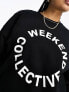 ASOS Weekend Collective Curve co-ord oversized sweatshirt with logo in black