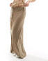 Weekday Signe drape maxi skirt in beige