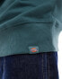 Dickies – Aitken – Sweatshirt in Dunkelgrün und Blau mit Logo auf der linken Brust