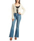 Juniors' Bell-Sleeve Crocheted Tie-Front Cardigan