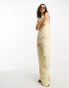 Reclaimed Vintage sleeveless jumpsuit in creamy floral