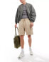 ASOS DESIGN heavyweight utility shorts in beige