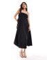 ASOS DESIGN ruched bust maxi sundress with adjustable straps in black