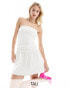 Extro & Vert Tall bandeau flippy mini dress in white