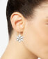 Silver-Tone Crystal Snowflake Drop Earrings, Created for Macy's