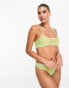 ASOS DESIGN Maddy clean mesh high waist thong in bright lime