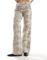 Stradivarius straight leg jean in snake print