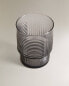 Glass tumbler with line design