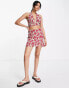 Topshop co-ord rose print halter in multi