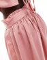 In The Style exclusive satin floaty maxi skirt co-ord in rose pink