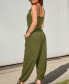 Women's Forest Green Drawstring Jumpsuit