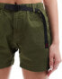 Gramicci cotton twill shorts with strap buckle in khaki