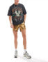 ASOS DESIGN slim short in gold metallic