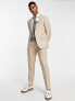 Noak British Tweed slim suit jacket in stone