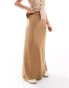 ASOS DESIGN Petite satin bias tie waist maxi skirt in taupe