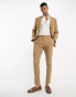 ASOS DESIGN skinny suit trouser in camel micro texture