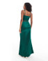 Never Fully Dressed lace cut-out slip maxi dress in emerald