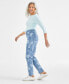 Women's High-Rise Straight-Leg Printed Jeans, Created for Macy's