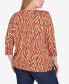 Plus Size Spice It Up Printed 3/4 Sleeve Top