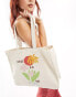 ASOS DESIGN canvas tote bag with cest la vie print in multi