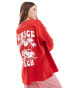 ASOS DESIGN oversized t-shirt with Venice beach graphic in red