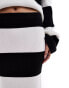 4th & Reckless knitted maxi skirt co-ord in black and white stripe