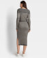 Women's Soft-Stretch Ribbed Sweater Midi Dress