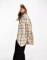 ASOS DESIGN oversized shirt in camel check