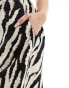 Object a line midi skirt in zebra print