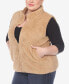 Plus Size Women's Zip Up Sherpa Vest Jacket