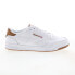 Reebok Club Memt Mens White Leather Lace Up Lifestyle Sneakers Shoes 9