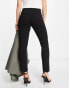 Mango tailored slim leg trousers in black