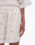 Topshop co ord lace short in ecru