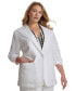 Plus Size Ruched 3/4-Sleeve Blazer