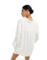 4th & Reckless oversized linen look shirt co-ord in white