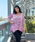 Plus Size Snake Print Cold Shoulder Tunic Top